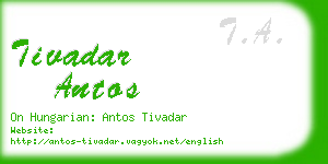 tivadar antos business card